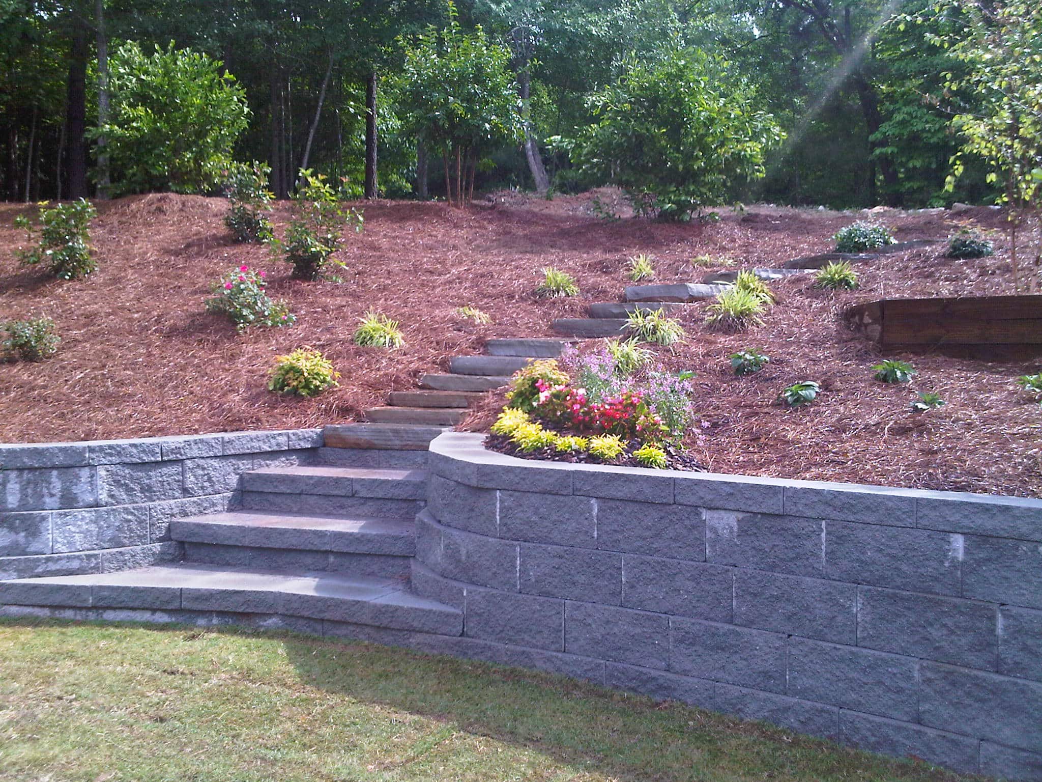 Backyard Retaining Wall & Landscaping Project - Sprinkles Irrigation ...